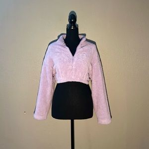 Lavender cropped fuzzy jacket💅